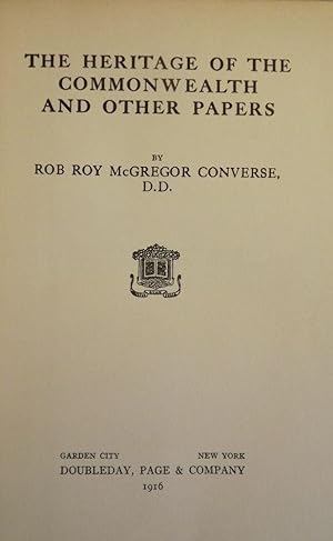 THE HERITAGE OF THE COMMONWEALTH AND OTHER PAPERS