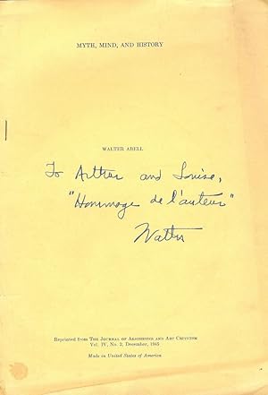 Bild des Verk�ufers f�r MYTH, MIND, AND HISTORY zum Verkauf von Antic Hay Books
