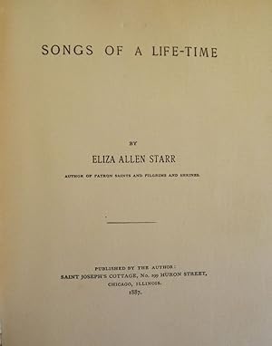 Bild des Verkufers fr SONGS OF A LIFE-TIME zum Verkauf von Antic Hay Books