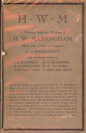 Imagen del vendedor de H-W-M: A SELECTION FROM THE WRITINGS OF H.W. MASSINGHAM a la venta por Antic Hay Books