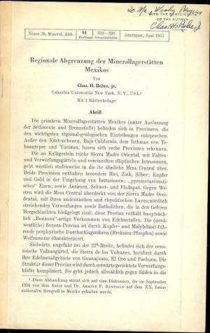 Bild des Verkufers fr REGIONALE ABGRENZUNG DER MINERALLAGERSTATTEN MEXIKOS zum Verkauf von Antic Hay Books