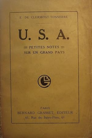Imagen del vendedor de U.S.A.: PETITES NOTES SUR GRAND PAYS a la venta por Antic Hay Books