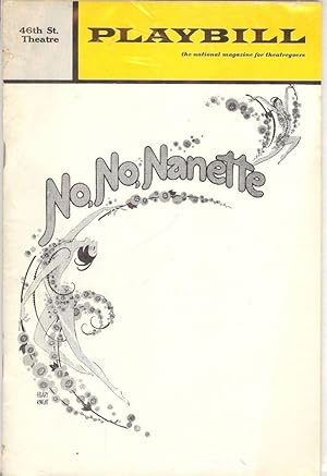 Seller image for NO, NO NANETTE PLAYBILL PROGRAM for sale by Antic Hay Books