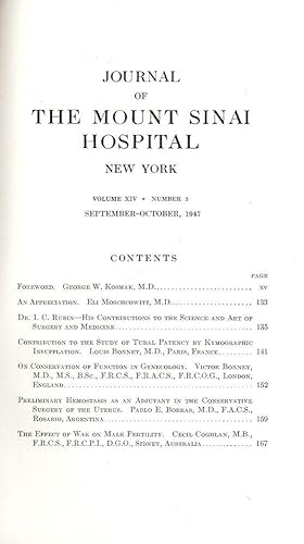 JOURNAL OF THE MOUNT SINAI HOSPITAL NEW YORK