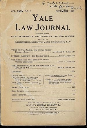 YALE LAW JOURNAL: DECEMBER, 1925