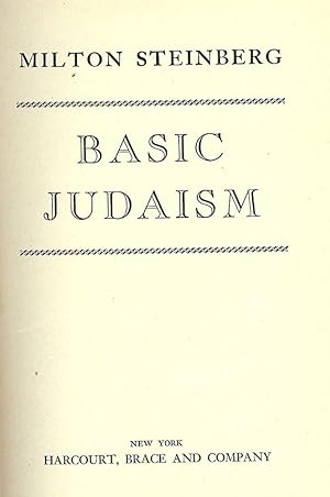 Bild des Verkufers fr BASIC JUDAISM zum Verkauf von Antic Hay Books