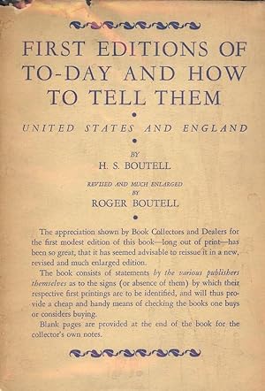 FIRST EDITIONS AND HOW TO TELL THEM: UNITED STATES AND ENGLAND
