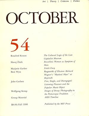 Immagine del venditore per OCTOBER 54, FALL 1990 venduto da Antic Hay Books