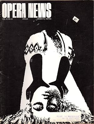 Seller image for Opera News: Volume 31, No. 20; March 11, 1967 for sale by Dorley House Books, Inc.