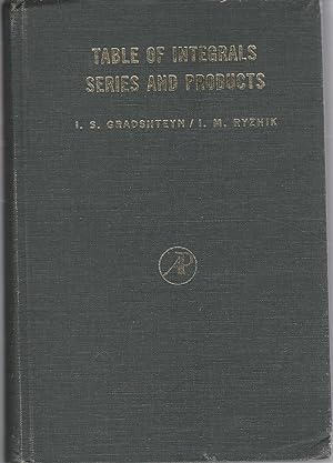Seller image for Table of Integrals Series and Products for sale by Dorley House Books, Inc.