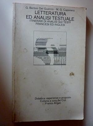 "LETTERATURA ED ANALISI TESTUALE Itinerari di Analisi sui Testi Francesi ed Inglesi. Didattica: e...
