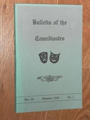 Imagen del vendedor de Bulletin of the Comediantes Vol. 40 Summer 1988 No. 1 a la venta por Dublin Bookbrowsers