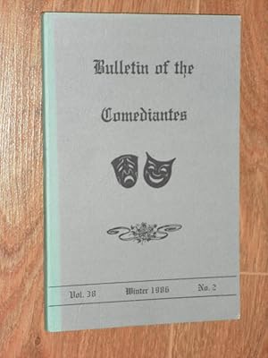 Imagen del vendedor de Bulletin of Comediantes Vol. 38. Winter 1986 No. 2 a la venta por Dublin Bookbrowsers