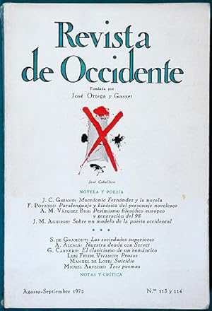 Bild des Verkufers fr Revista de Occidente.- No. 113-114. - Agosto-Septiembre 1972. Luis Felipe Vivanco: Prosas ; Manuel de Lope: Suicidio ; Miguel Arteche: Tres Poemas ; ngel Alcal: Nuestra deuda con Servet zum Verkauf von Lirolay