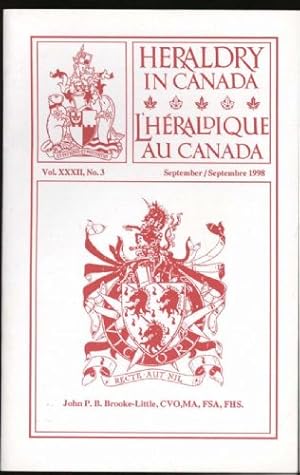 Heraldry in Canada / L'H&#233;raldique Au Canada : Vol. XXXII, No.3; September 1998