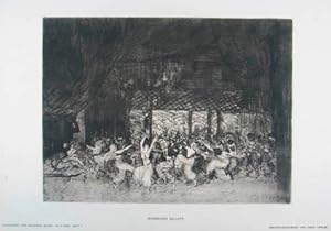 Bild des Verkufers fr Radierung "Russisches Ballett". Am unteren Blattrand mit typographischer Bezeichnung. Leipzig 1913, 18 x 24 cm (Blattgr. 23,3 x 33,5 cm) zum Verkauf von Antiquariat Johannes Mller