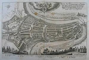 Berna. Bern die Hauptstatt in Nücht-land. Kupferstich v. M. Merian aus "Topographia Helvetiae" Fr...