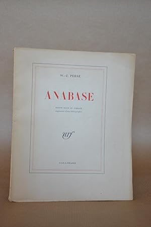 Imagen del vendedor de Anabase, dition revue et corrige, augmente d'une bibliographie [corrigee augmentee] a la venta por Librairie Raimbeau