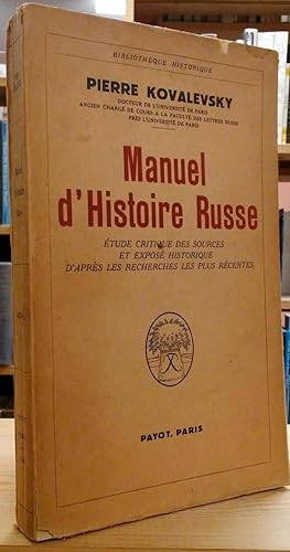 Seller image for Manuel d'Histoire Russe for sale by Stephen Peterson, Bookseller