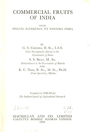 Seller image for Commercial Fruits of India with Special Reference to Western India for sale by Book Booth