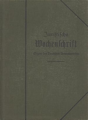 Bild des Verkufers fr Juristische Wochenschrift. Herausgegeben vom Deutschen Anwaltverein. Schriftleiter: Justizrat Dr. Dr. Julius Magnus, Berlin und Rechtsanwalt Dr. Heinrich Dittenberger, Leipzig, unter Mitwirkung von Rechtsanwalt Dr. Dr. Max Hachenburg. 59. Jahrgang 1930, 2. Band sep.: Heft 18, 3. Mai 1930 - Heft 34/35, 23. u. 30. August 1930. zum Verkauf von Antiquariat Carl Wegner