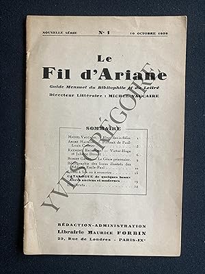 LE FIL D'ARIANE-NOUVELLE SERIE-N°1-10 OCTOBRE 1928
