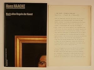 Image du vendeur pour Hans Haacke Nach allen Regeln der Kunst mis en vente par A Balzac A Rodin