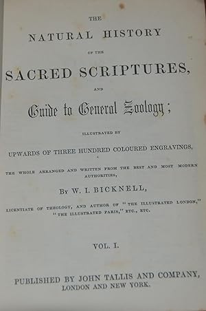 THE NATURAL HISTORY OF THE SACRED SCRIPTURES, and guide to general zoology; illustrated by upward...