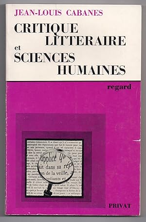 Seller image for Critique littraire et sciences humaines for sale by MAGICBOOKS