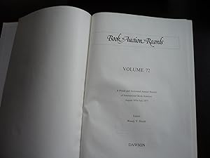 Imagen del vendedor de Book Auction Records: Volume 72 through to Volume 81. (10 Volumes). a la venta por J. King, Bookseller,