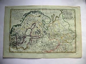 Carte ancienne. Le nord de l'Europe contenant le Danemark, la Norvège, la Suède et la Laponie, av...