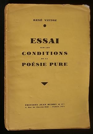 Image du vendeur pour ESSAI SUR LES CONDITIONS DE LA POESIE PURE. mis en vente par Librairie Franck LAUNAI