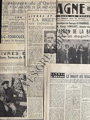 GEORGES-GUSTAVE TOUDOUZE-ENSEMBLE ARTICLES DE PRESSE