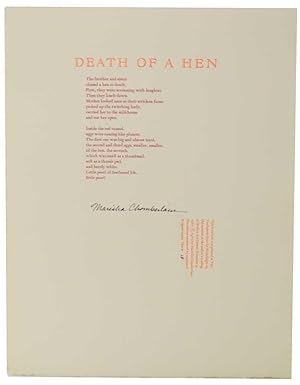 Seller image for Death of a Hen (Signed Broadside) for sale by Jeff Hirsch Books, ABAA