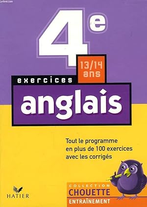 Image du vendeur pour ANGLAIS, ENTRAINEMENT, 4e mis en vente par Le-Livre