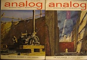 Seller image for Analog: Science Fact / Science Fiction --July & August 1963 (2 issues) featuring "The Ethical Engineer" (aka: "Death World (2) Two") by Harry Harrison .A Knyght Ther Was, New Apples in the Garden, New Folks' Home, The Hate Disease, Patriot for sale by Nessa Books