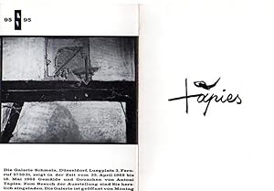 tapies. [Einladung] Galerie Schmela, Düsseldorf, 23. April bis 18. Mai 1968.