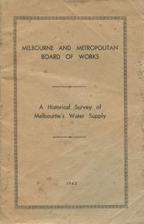 Seller image for A historical survey of Melbourne's water supply. for sale by Lost and Found Books