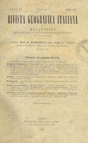 RIVISTA Geografica Italiana e Bollettino della "Società di Studi Geografici e Coloniali" [.] in F...