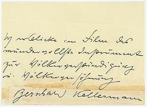 Seller image for Eigenh. Albumblatt mit U. for sale by Antiquariat INLIBRIS Gilhofer Nfg. GmbH