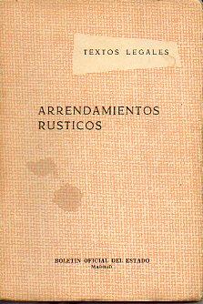 Seller image for REGLAMENTO PARA LA APLICACIN DE LA LEGISLACIN SOBRE ARRENDAMIENTOS RSTICOS. Decreto de 29 de Abril de 1959. 2 ed. for sale by angeles sancha libros