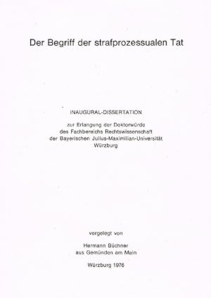 Seller image for Der Begriff der strafprozessualen Tat for sale by Antiquariat Lcke, Einzelunternehmung