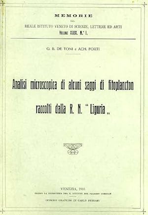 Bild des Verkufers fr Analisi microscopica di alcuni saggi di fitoplancton raccolti dalla R.N.Liguria. zum Verkauf von FIRENZELIBRI SRL