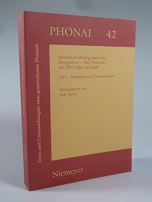 Seller image for Sprachbewahrung nach der Emigration - Das Deutsch der 20er Jahre in Israel. for sale by Antiquariat Dorner