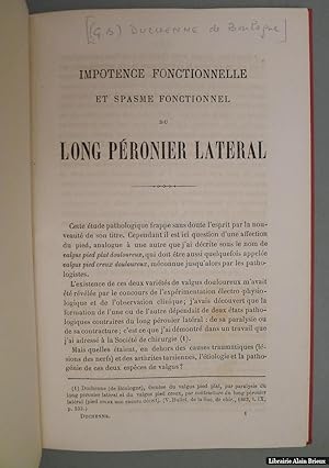 Image du vendeur pour Impotence fonctionnelle et spasme fonctionnel du long pronier latral mis en vente par Librairie Alain Brieux