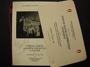 Steve Davis Exhibition Evening: SIGNED PROGRAMME/MENU (The Broadway Club, Norris Green - Wed 11th...
