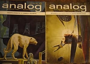 Seller image for Analog Science Fact / Science Fiction, May & June 1964 (2 issues) featuring "Undercurrents" by James H. Schmitz (in 2 parts).Fair Warning, A Niche in Time, Dolphin's Way, Mustn't Touch, "I, Bem", Snap Judgment, Stuck, Hunger, Once a Cop for sale by Nessa Books