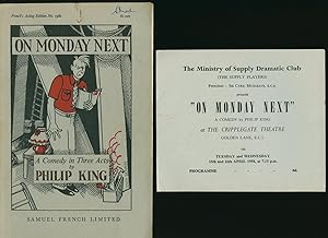 Image du vendeur pour On Monday Next; A Comedy in Three Acts [French's Acting Edition No. 1980] + Dramatic Club Programme mis en vente par Little Stour Books PBFA Member