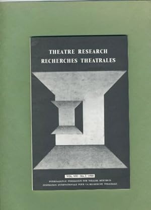 Seller image for Theatre Research Recherches Theatrales: Volume VIII, No. 2, 1966. for sale by Cream Petal Goods