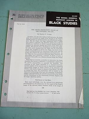 Imagen del vendedor de THE NEGRO DRAMATIST'S IMAGE OF THE UNIVERSE 1920-1960 (Bobbs-Merrill Reprint Series in Black Studies: BC-300) a la venta por Cream Petal Goods